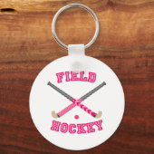 Pink Field Hockey Logo キーホルダー (正面)