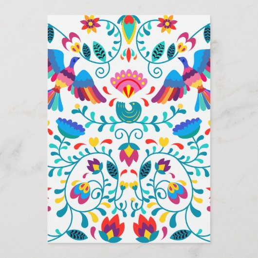 Pink Fiesta Floral Bridal Shower Menu 招待状 (裏面)