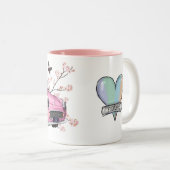 Pink Figaro coffee mug - koffiemok theemok roze ツートーンマグカップ (正面右)