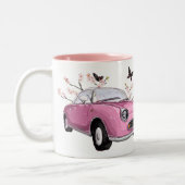 Pink Figaro coffee mug - koffiemok theemok roze ツートーンマグカップ (左)
