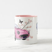 Pink Figaro coffee mug - koffiemok theemok roze ツートーンマグカップ (中央)