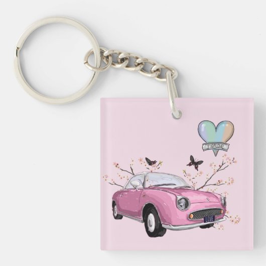 Pink Figaro key chain - sleutelhanger roze figaro キーホルダー (正面)