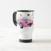 Pink Figaro travel mug - roze reisbeker トラベルマグ (正面左)
