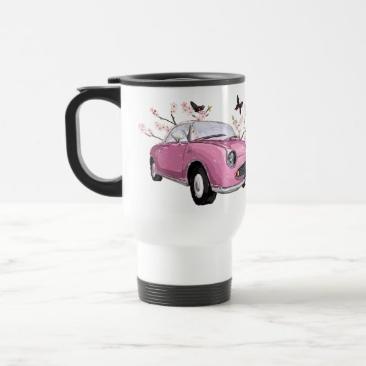 Pink Figaro travel mug - roze reisbeker トラベルマグ (左)