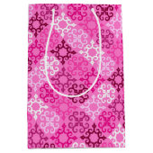 Pink Filigree Diamond Pattern  ミディアムペーパーバッグ (正面)