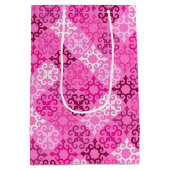 Pink Filigree Diamond Pattern  ミディアムペーパーバッグ (裏面)