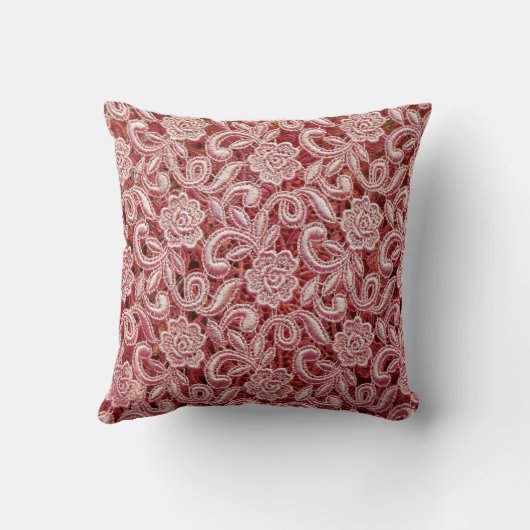 Pink fine lace texture with seamless beautiful vin クッション (裏面)