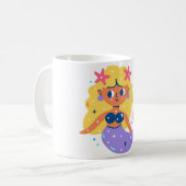 Pink Fins mermaid コーヒーマグカップ (正面左)