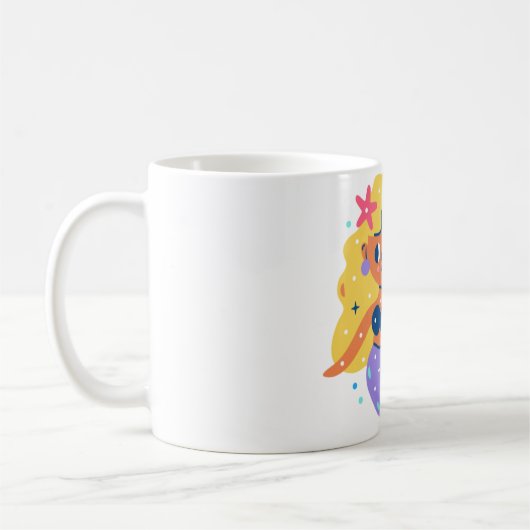 Pink Fins mermaid コーヒーマグカップ (左)