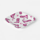 Pink First Rodeo Cowgirl Boot Birthday ペーパープレート (傾斜あり)