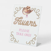 Pink First Rodeo Favors 台座サイン (正面)