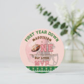 PINK FIRST YEAR DOWN FOOTBALL 1ST BIRTHDAY THEME 招待状 (スタンド正面)