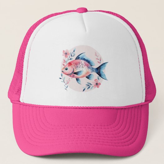 Pink Fish Art Tee キャップ (正面)