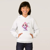 Pink Fishing Fish – Kids’ Hoodie (正面フル)