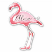 Pink Flamingoおパーソナライズされた客様の名前シール シール (正面)