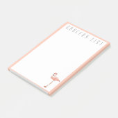 Pink Flamingo食料品店リストショッピングメモ帳 ポストイット (アングル)
