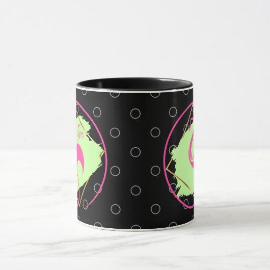 Pink Flamingo Be Fabulous Inspirational Saying マグカップ (中央)