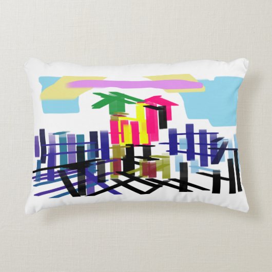 Pink flamingo beach アクセントクッション (正面)