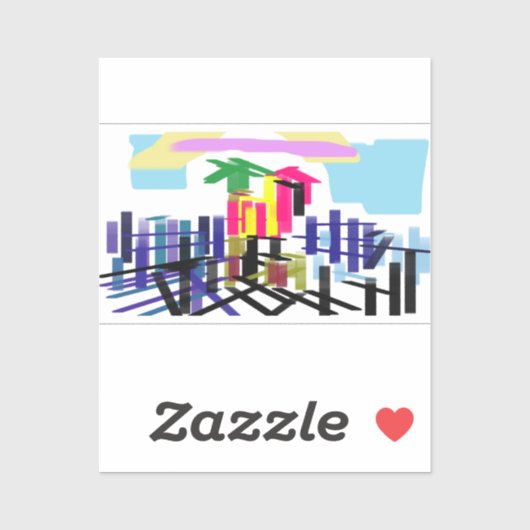 Pink flamingo beach シール (シート)