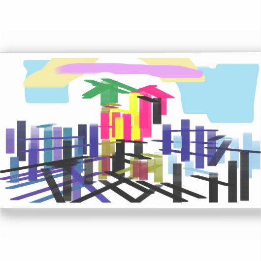 Pink flamingo beach シール (正面)