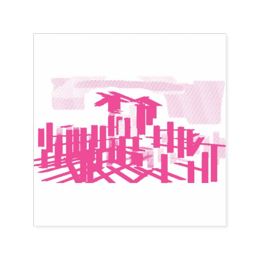 Pink flamingo beach セルフインキングスタンプ (デザイン)