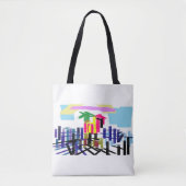 Pink flamingo beach トートバッグ (正面)