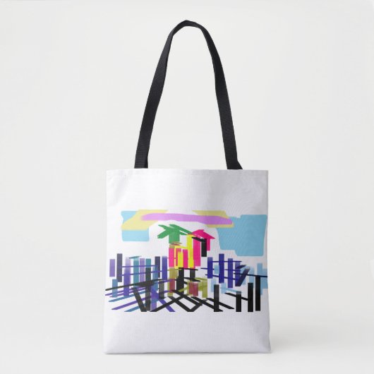 Pink flamingo beach トートバッグ (正面)