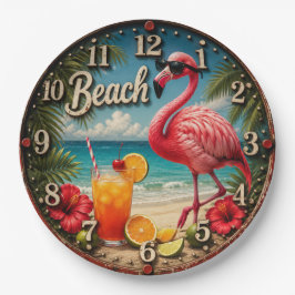 Pink Flamingo Beach ペーパープレート