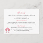 Pink Flamingo Beach Tropical Wedding Details エンクロージャーカード (正面)