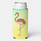 Pink Flamingo Bird Lineart-57567 スリム缶クーラー (Seltzer裏面)