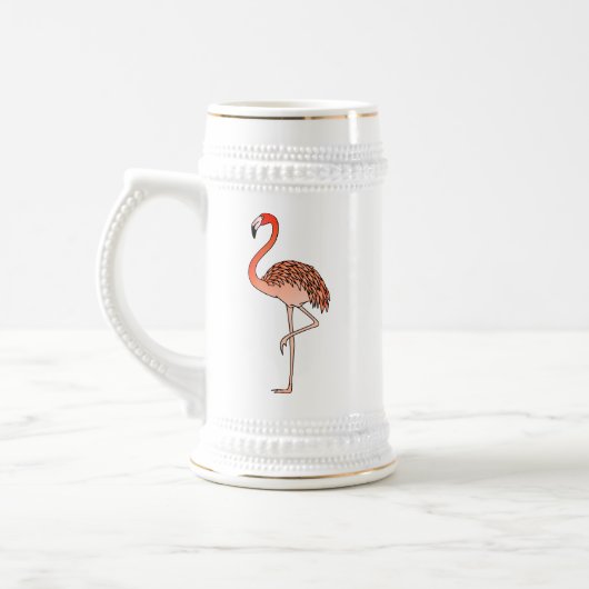 Pink Flamingo Bird Lineart-57567 Coffee Mug ビールジョッキ (左)