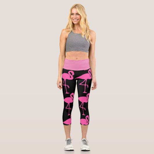 PINK FLAMINGO CAPRI YOGA LEGGINGS PANTS カプリレギンス (正面)