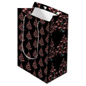 Pink Flamingo Christmas Tree Flamingos Holiday ミディアムペーパーバッグ (正面アングル)