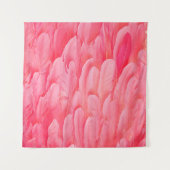 Pink Flamingo Feathersflamingo,羽根,ピンク,テクスチュア タペストリー (正面(横))