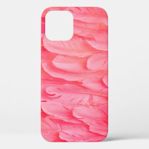 Pink Flamingo Feathersflamingo，羽根，ピンク，テクスチュア iPhone 12ケース
