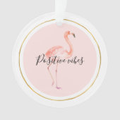 Pink flamingo gold and frame personalized オーナメント (正面)