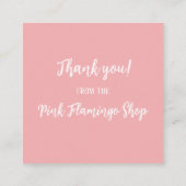 Pink Flamingo Handmade With Love Shop スクエア名刺 (裏面)