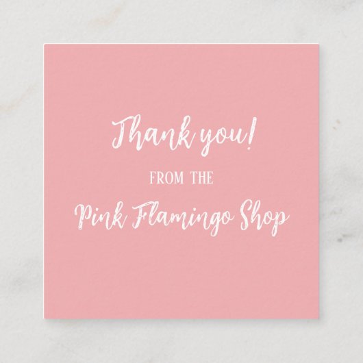 Pink Flamingo Handmade With Love Shop スクエア名刺 (裏面)