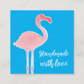 Pink Flamingo Handmade With Love Shop スクエア名刺 (正面)