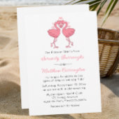Pink Flamingo Hawaiian Tropical Beach Wedding 招待状
