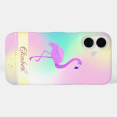 Pink Flamingo Holographic Ombre Case-Mate iPhoneケース (裏面 (横))