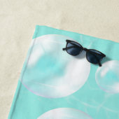 Pink flamingo inflatable bubble ビーチタオル (インサイチュ)