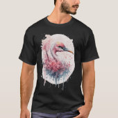 Pink Flamingo Japanese Cherry Blossom Sakura Tシャツ (正面)