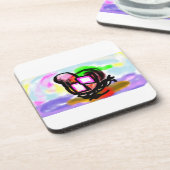 Pink flamingo joy love  コースター (左側)