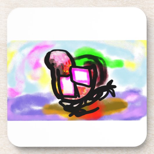 Pink flamingo joy love  コースター (正面)