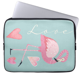 Pink Flamingo Love Electronics Bag ラップトップスリーブ