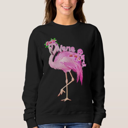 Pink Flamingo Nene Bird Christmas  Matching Family スウェットシャツ (正面)