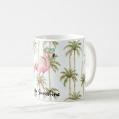 Pink Flamingo Palm Trees コーヒーマグカップ (正面右)