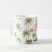 Pink Flamingo Palm Trees コーヒーマグカップ (正面左)