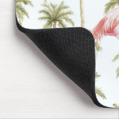 Pink Flamingo Palm Trees マウスパッド (コーナー)